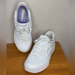 Skechers Court & Classics Womens Jade Slip-Ins White Sneakers Tennis Shoes 8.5 M